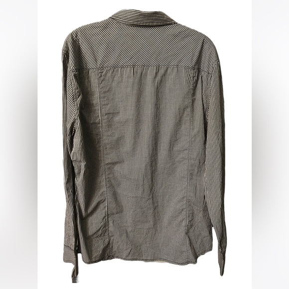 Men’s Helix Black and White Checkered Button Down Shirt - Picture 2 of 4